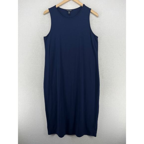 Eileen Fisher Dresses & Skirts - EILEEN FISHER Dress S Stretch Tencel Jersey Tank Midi Sundress Sleeveless Blue